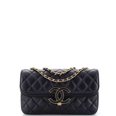 CHANEL CC Chic Double Flap Bag Quilted Lambskin Sm