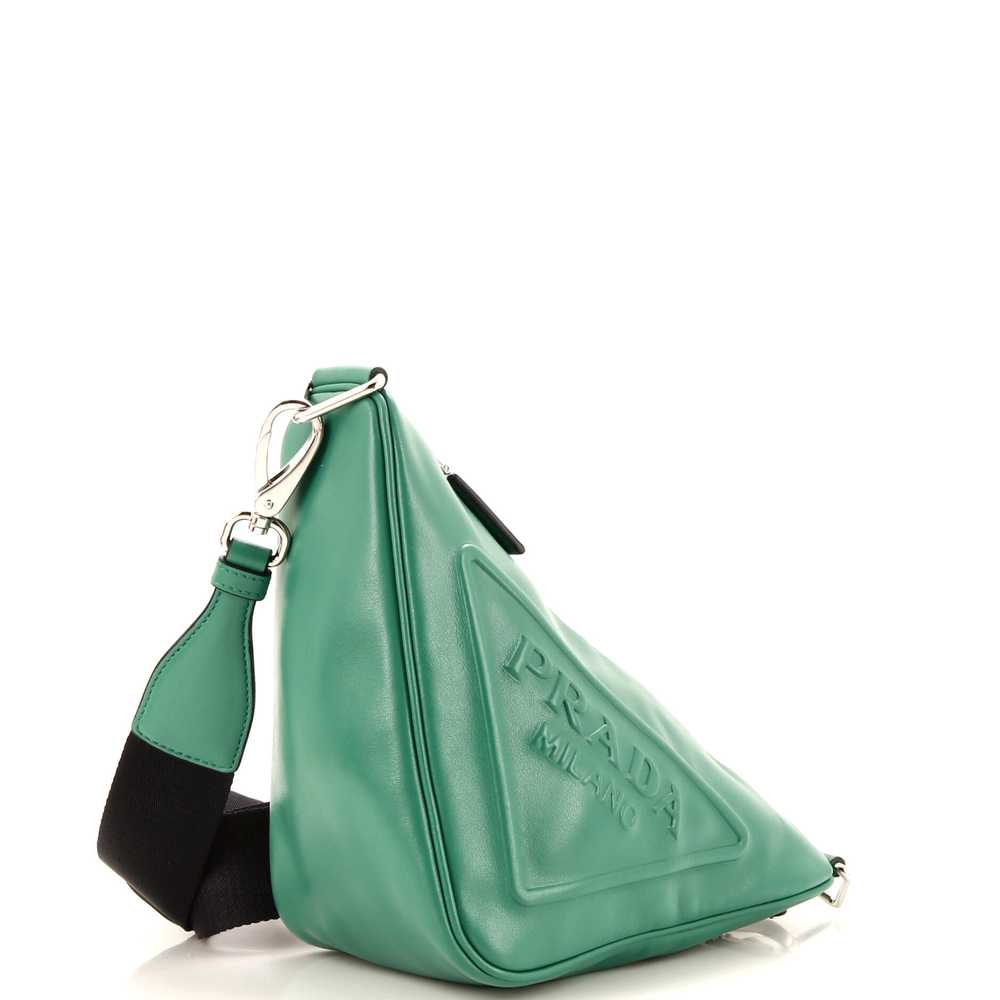 PRADA Triangle Logo Zip Crossbody Bag Leather Sma… - image 2