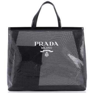 PRADA Logo Open Tote Sequined Mesh Large - image 1