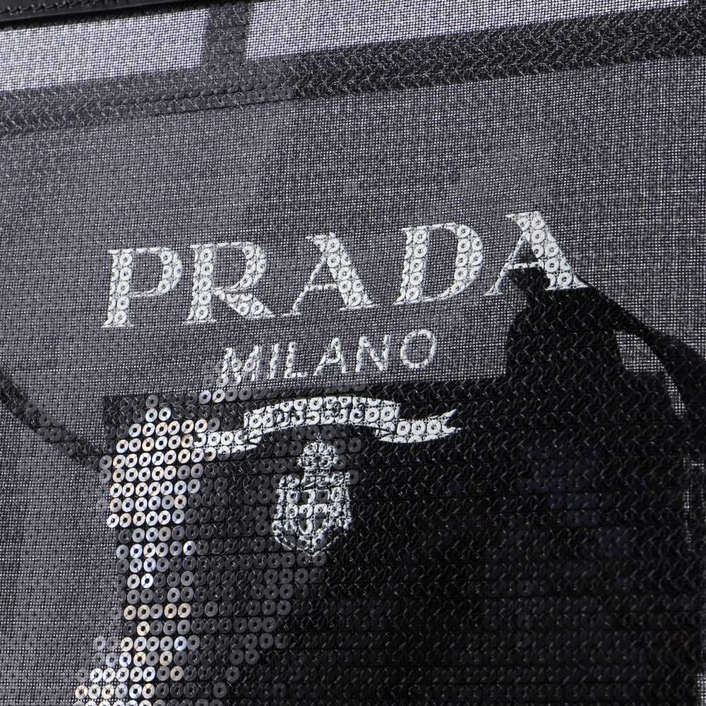 PRADA Logo Open Tote Sequined Mesh Large - image 7