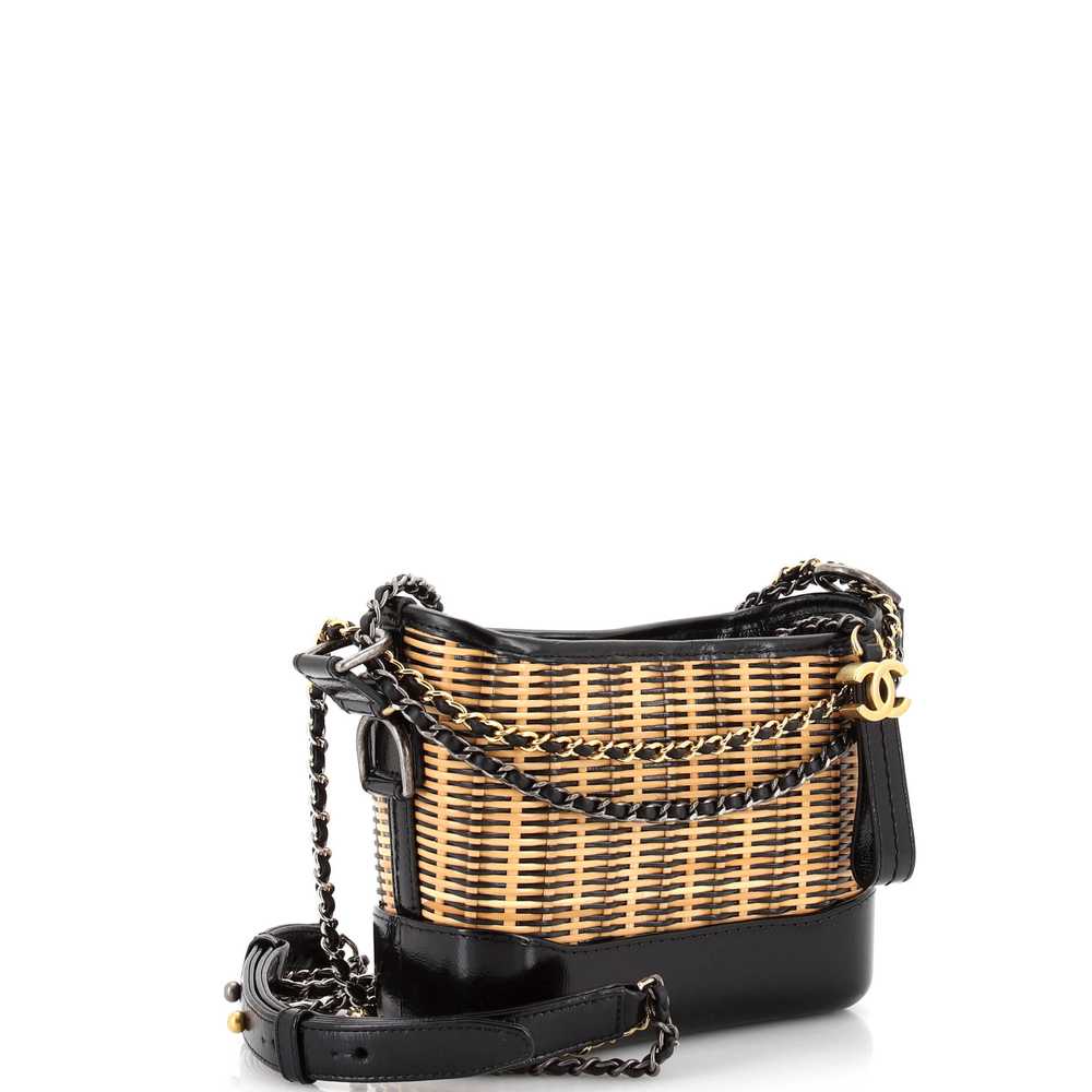 CHANEL Gabrielle Hobo Rattan and Calfskin Small - image 3