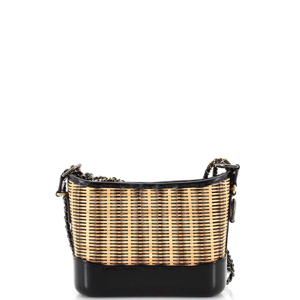 CHANEL Gabrielle Hobo Rattan and Calfskin Small - image 4