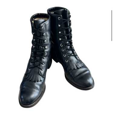 Justin Vintage Black Kiltie Roper Boots - image 1