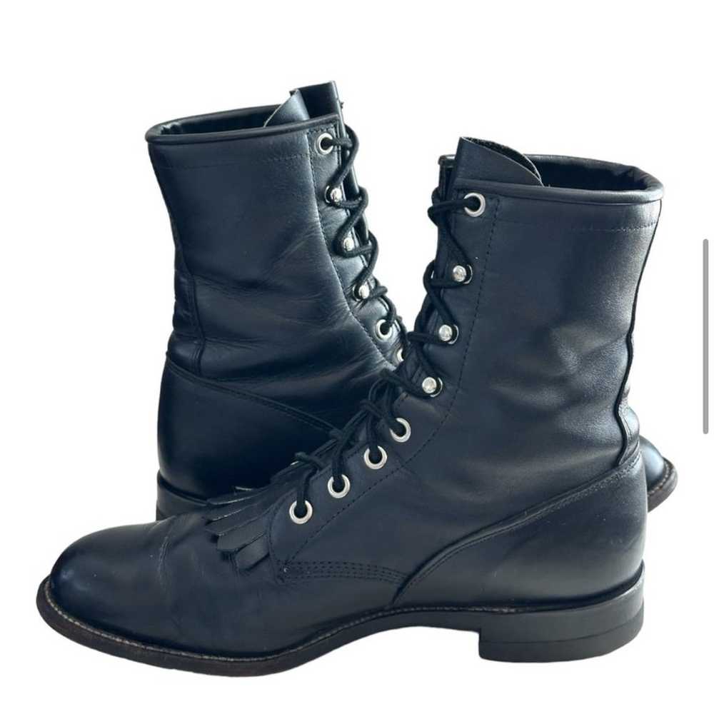 Justin Vintage Black Kiltie Roper Boots - image 4