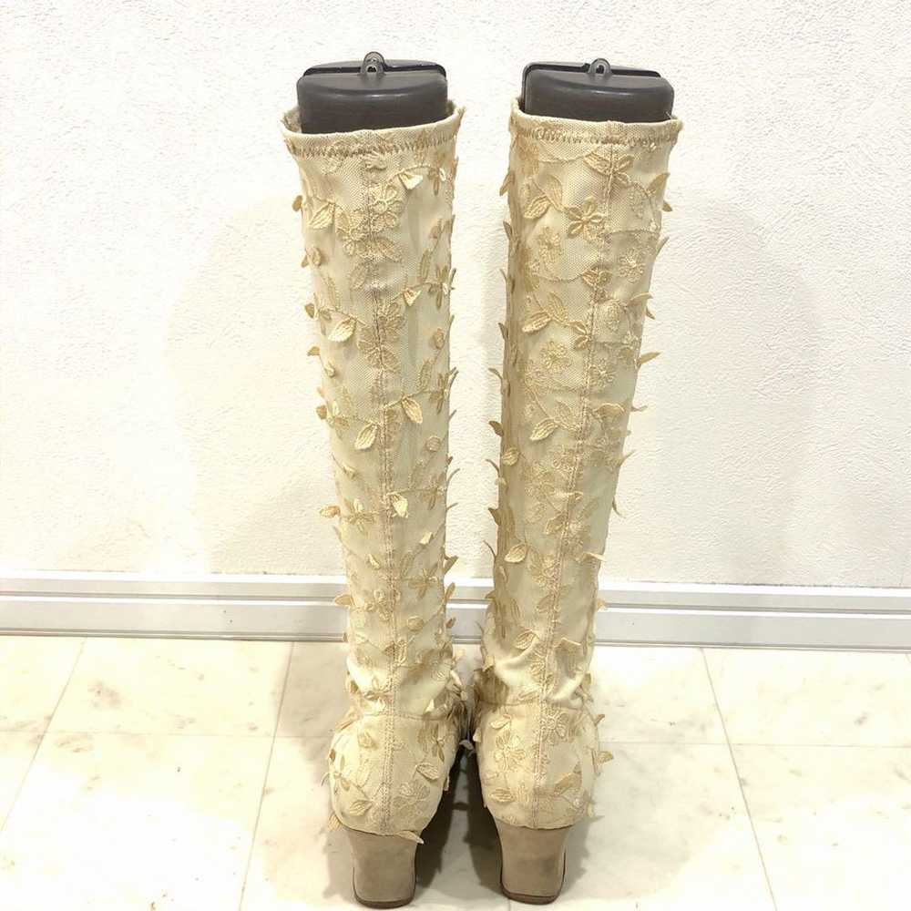 FARANDOLE Floral Embroidered Mesh Long Boots - image 7