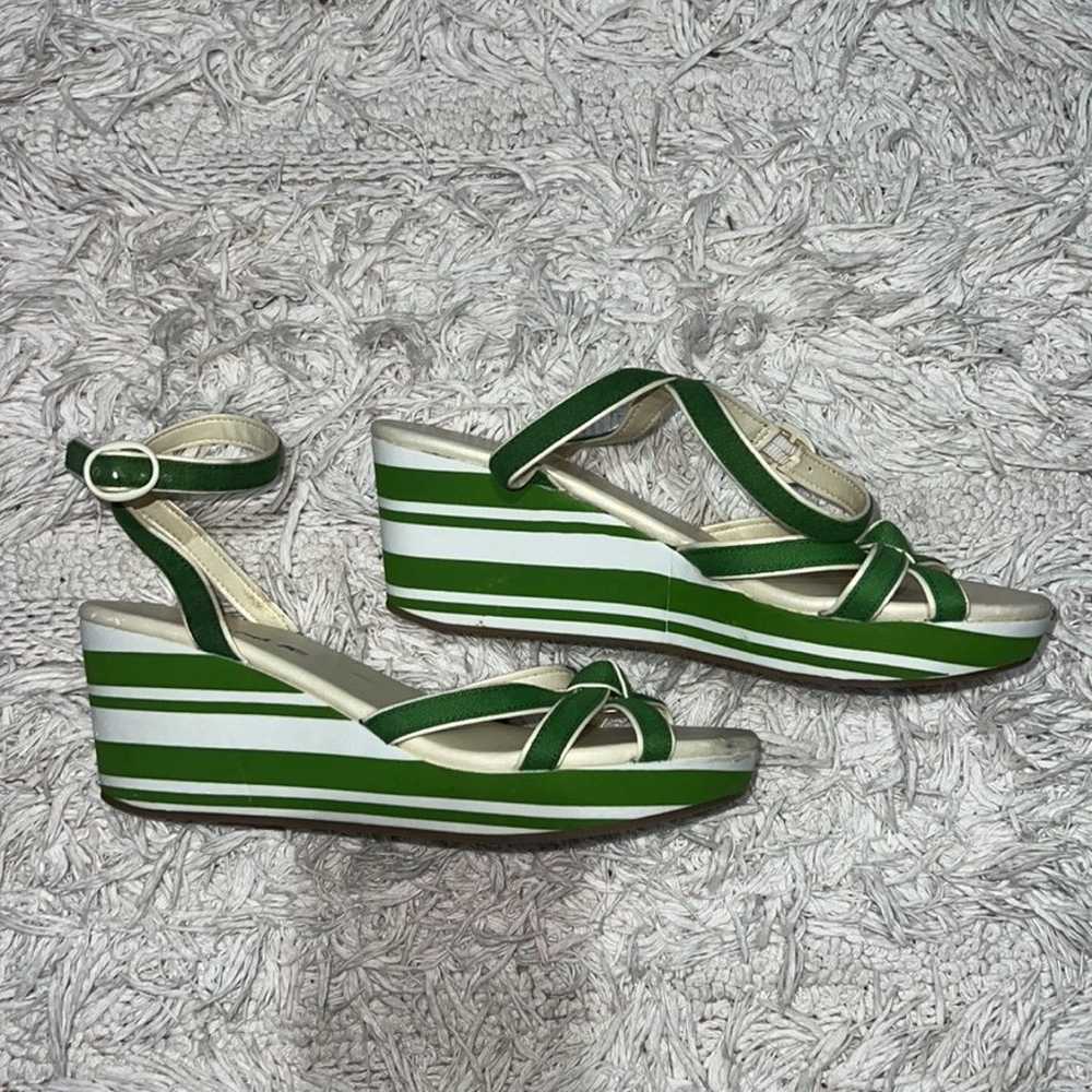 Y2k vintage striped wedge heels - image 3