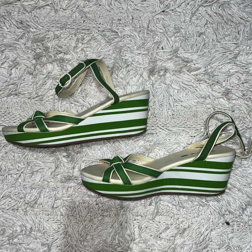 Y2k vintage striped wedge heels - image 4