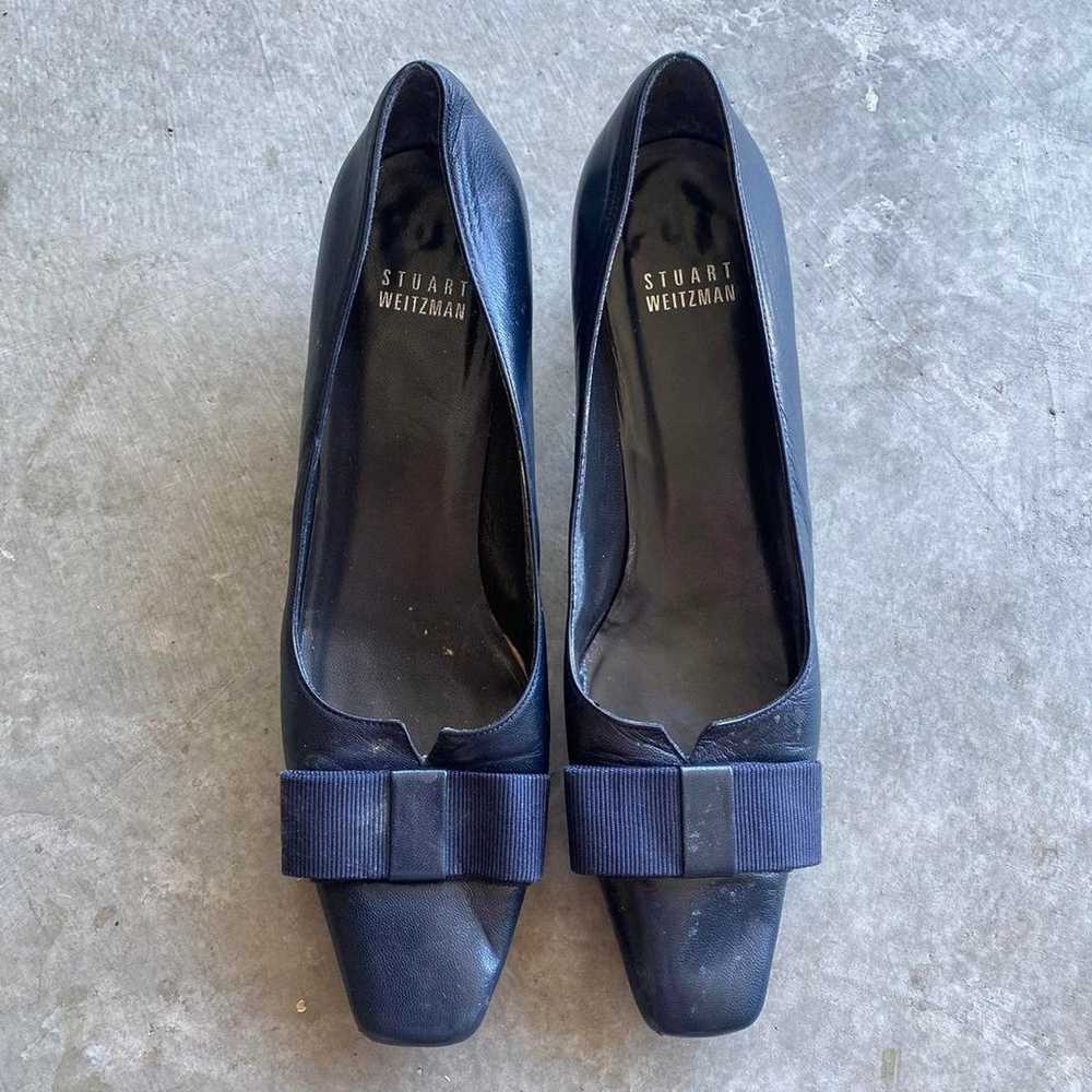 Vintage Navy Blue Kitten Heels - image 2