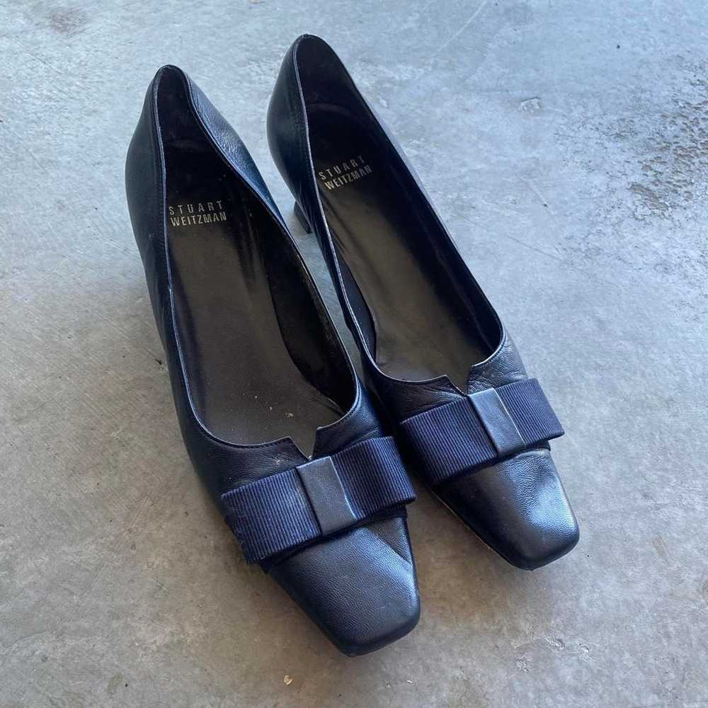 Vintage Navy Blue Kitten Heels - image 3