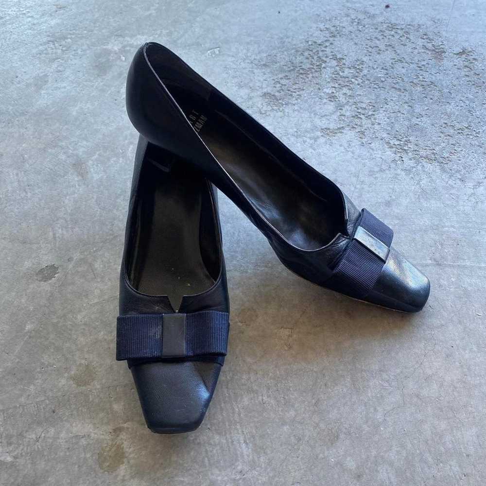 Vintage Navy Blue Kitten Heels - image 7