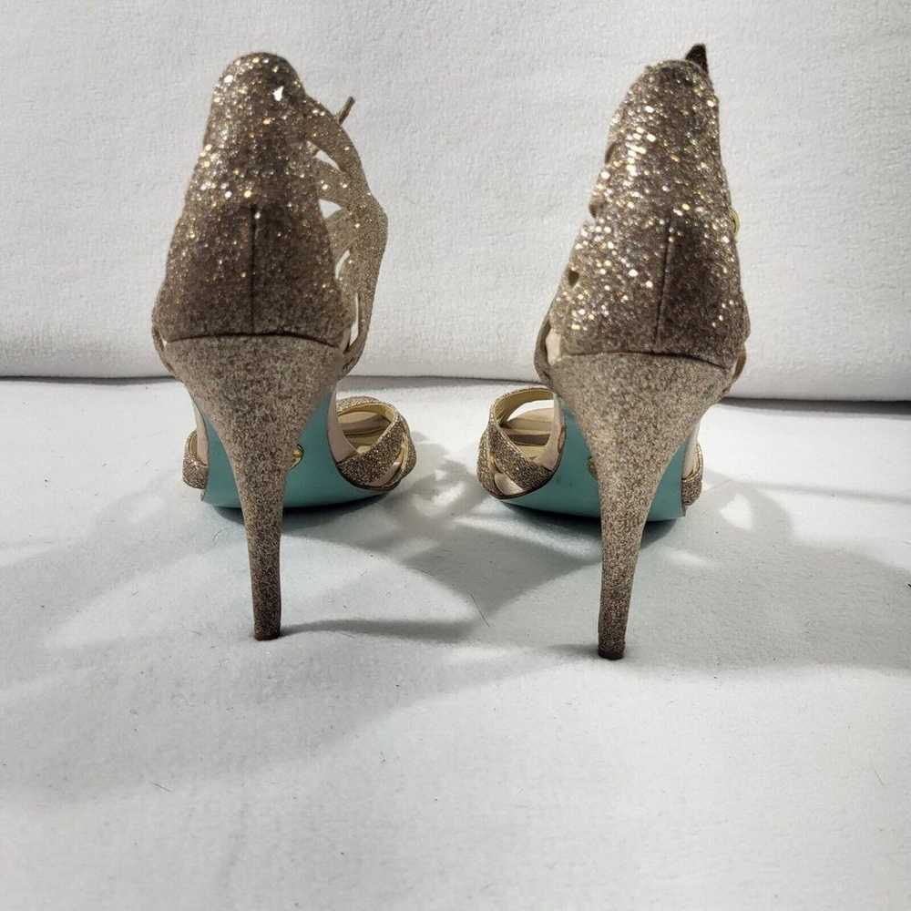 Betsey Johnson Rose Glitter T-Strap Heels size 6.… - image 6