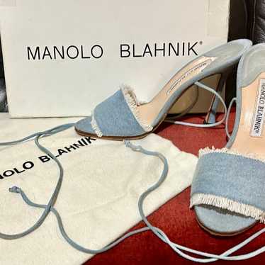 Vintage - Manolo Blahnik 2004 Denim Stiletto Heel 