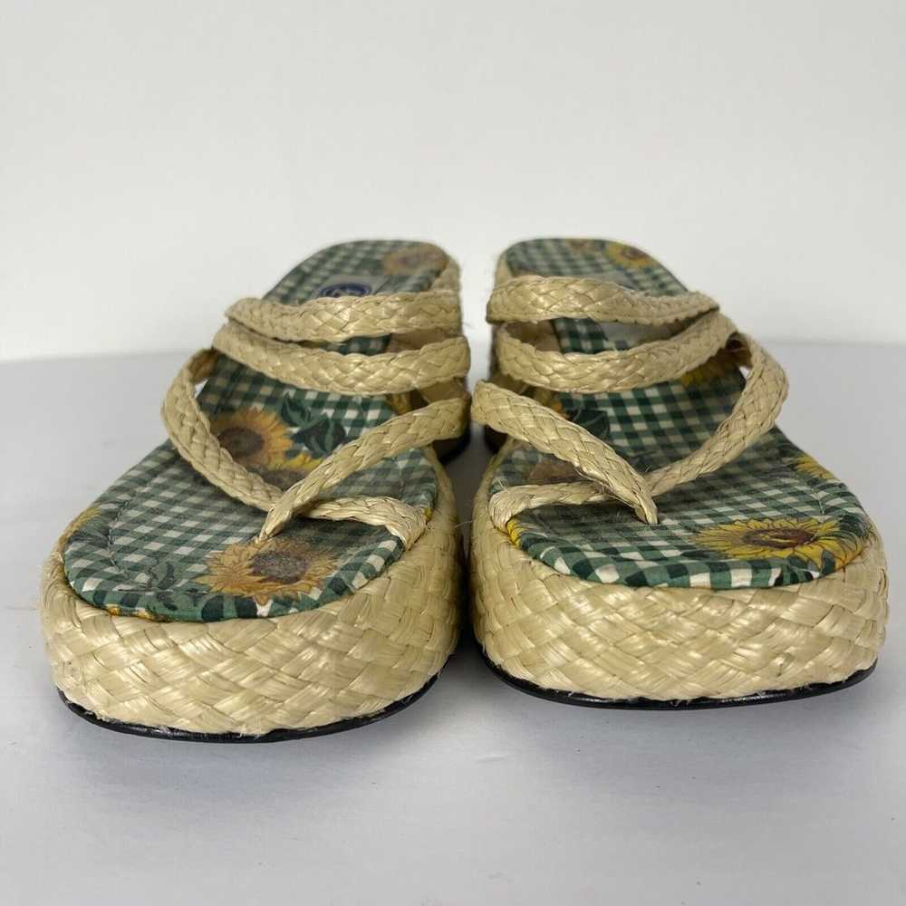 VTG Arizona Chunky Raffia Platform Sandals Size 7… - image 11