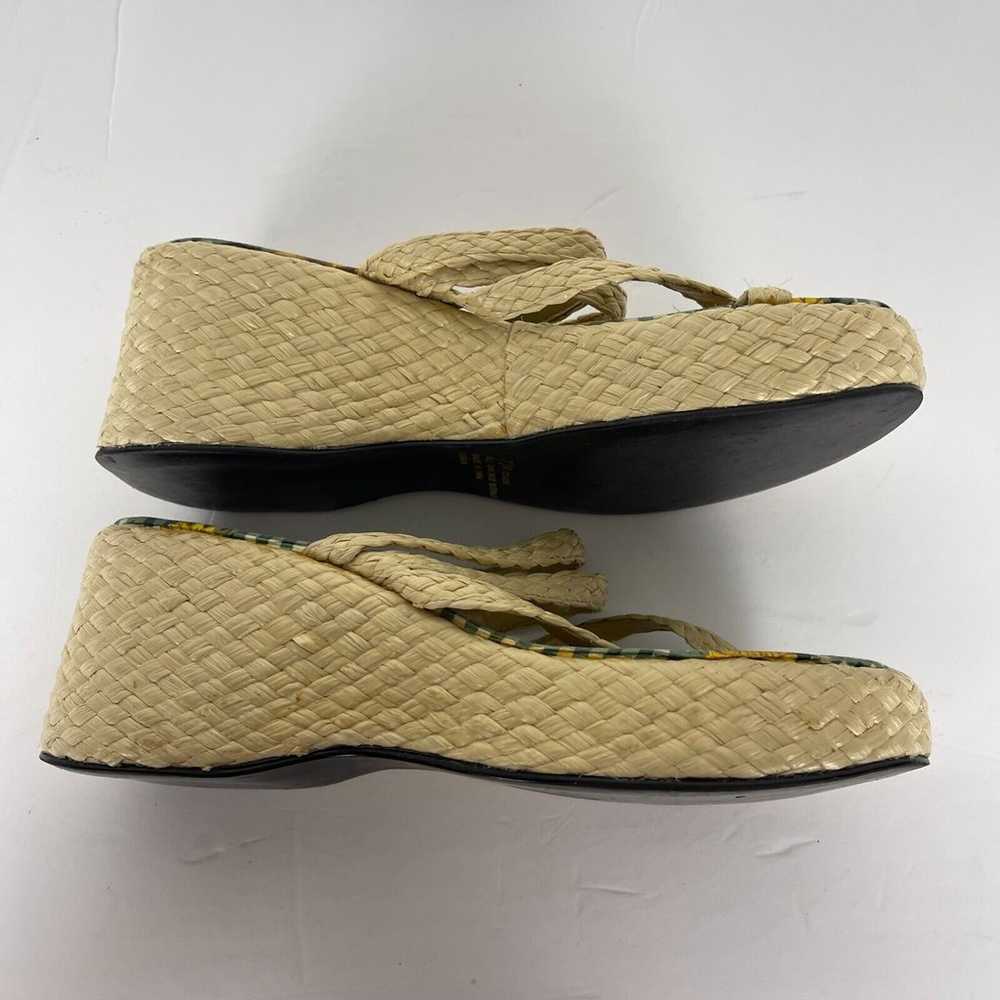 VTG Arizona Chunky Raffia Platform Sandals Size 7… - image 7