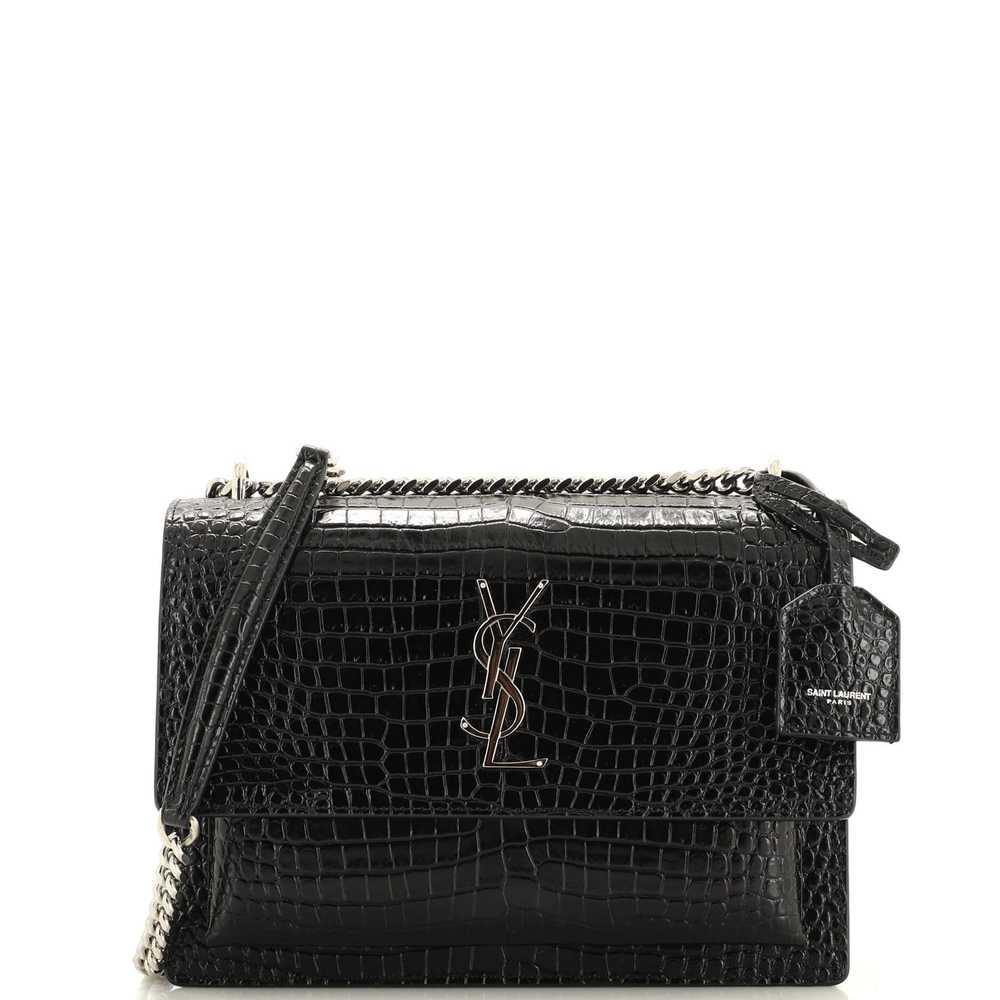 Saint Laurent Sunset Crossbody Bag Crocodile Embo… - image 1