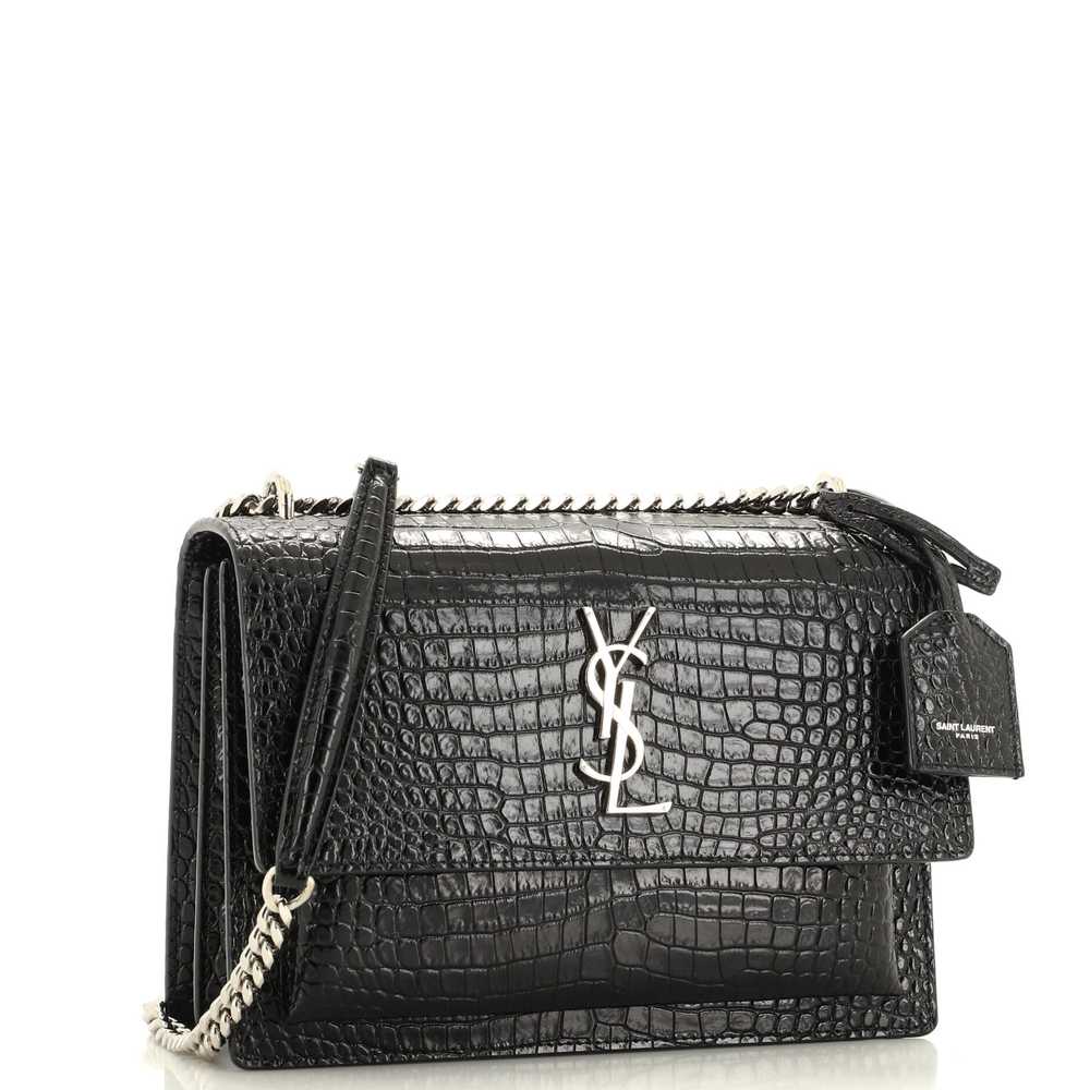 Saint Laurent Sunset Crossbody Bag Crocodile Embo… - image 2