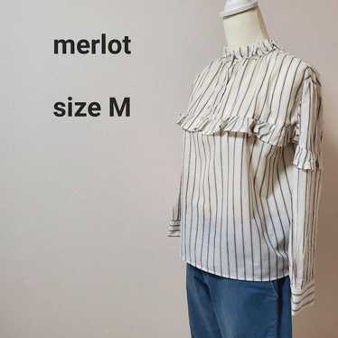 Melro Stripe Seven-Eighth Length Blouse White Whi… - image 1