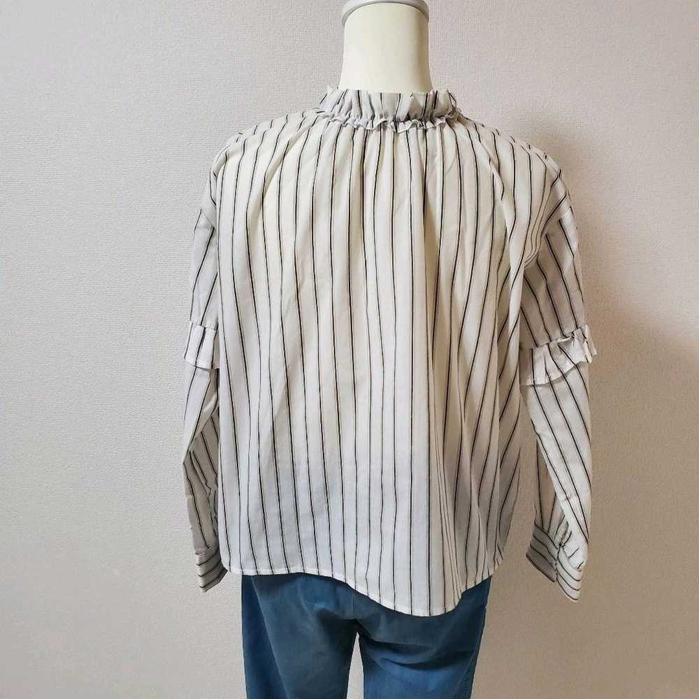 Melro Stripe Seven-Eighth Length Blouse White Whi… - image 3