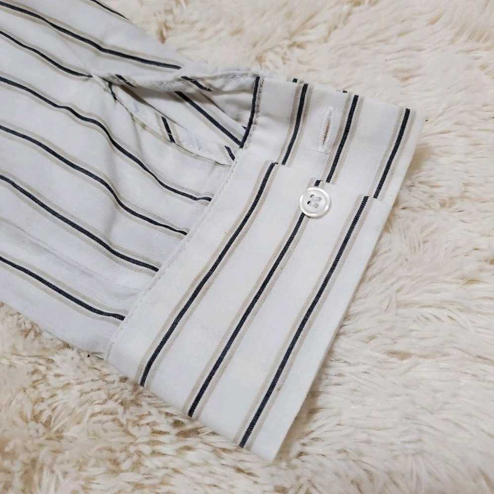 Melro Stripe Seven-Eighth Length Blouse White Whi… - image 6