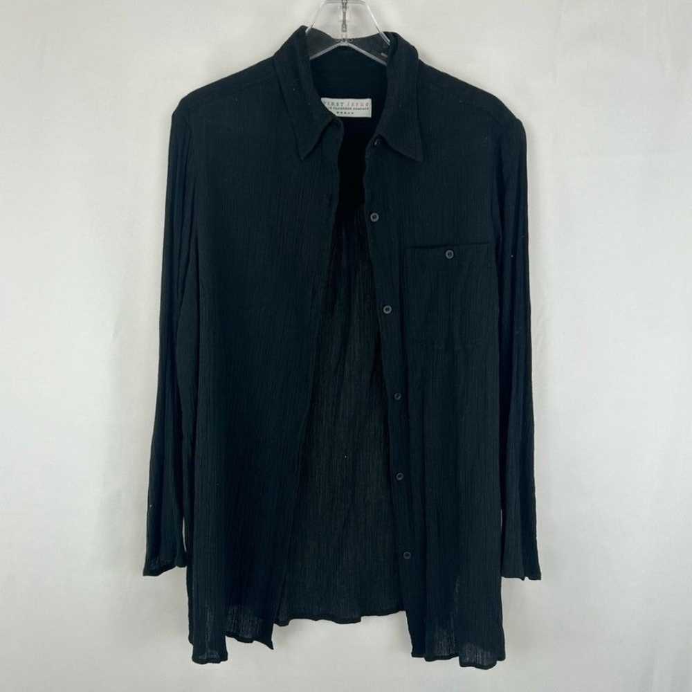 Liz Claiborne Black Linen Like Long Shirt - image 5