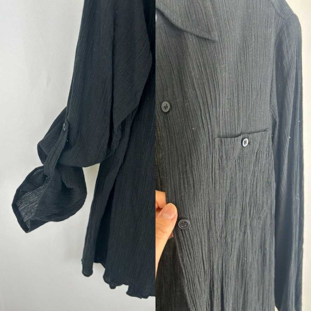 Liz Claiborne Black Linen Like Long Shirt - image 7