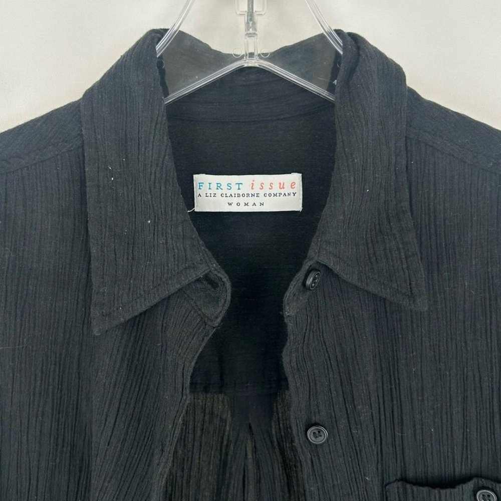 Liz Claiborne Black Linen Like Long Shirt - image 8