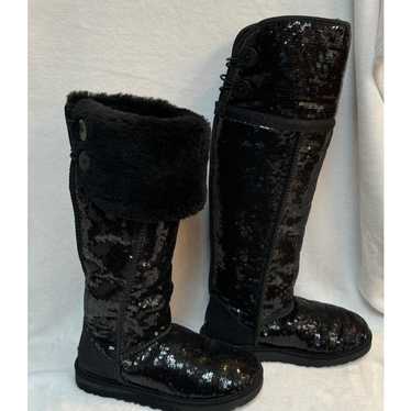 UGG Boots Black Over the Knee or Fold Down Button… - image 1