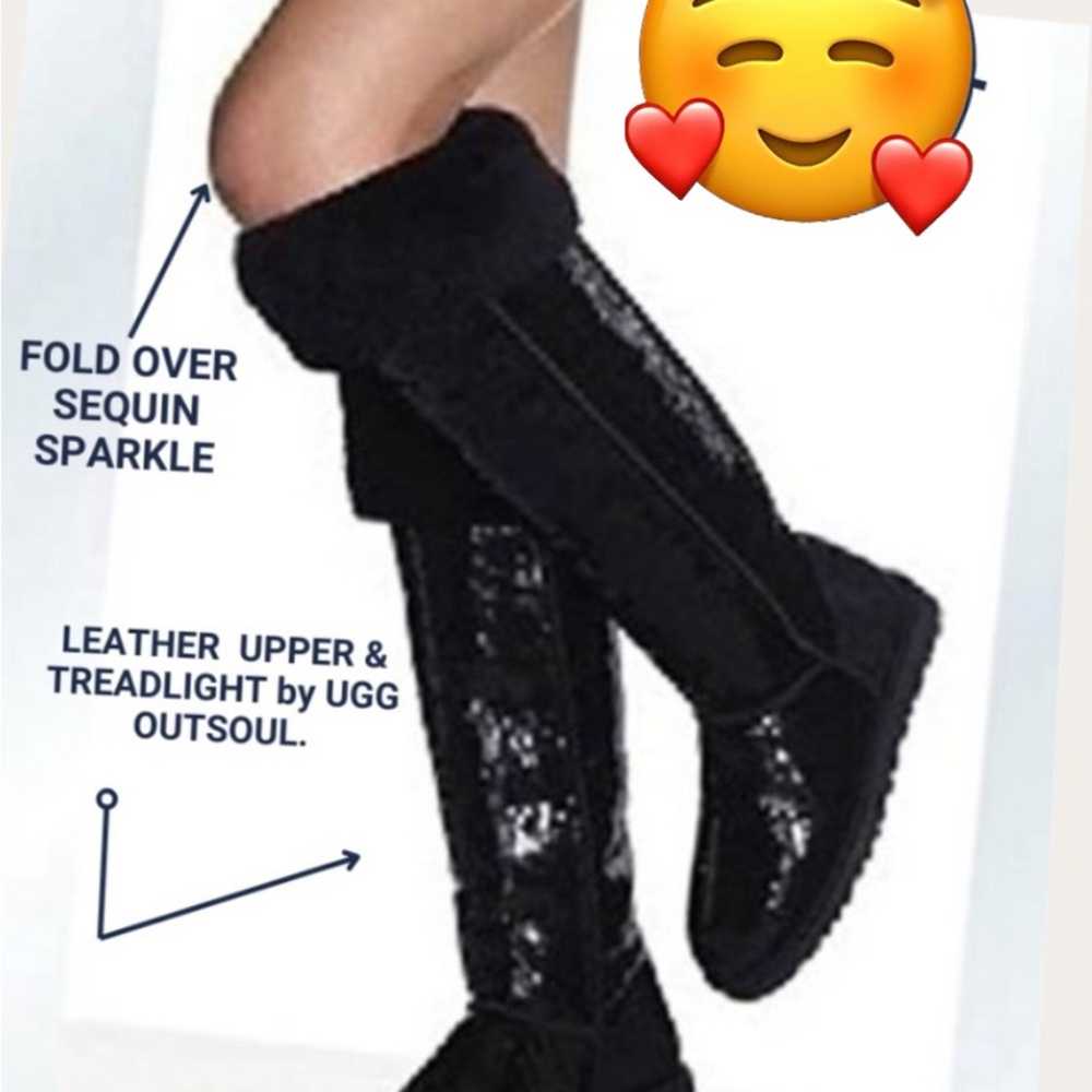 UGG Boots Black Over the Knee or Fold Down Button… - image 2