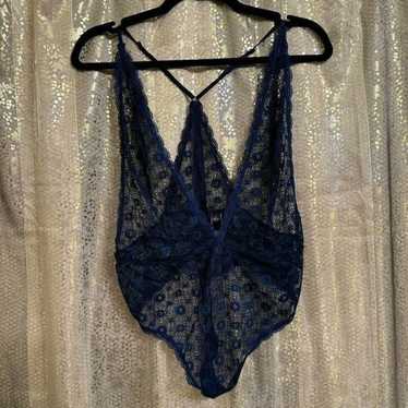 Victorias Secret Navy Blue Fully Lace One Piece Li