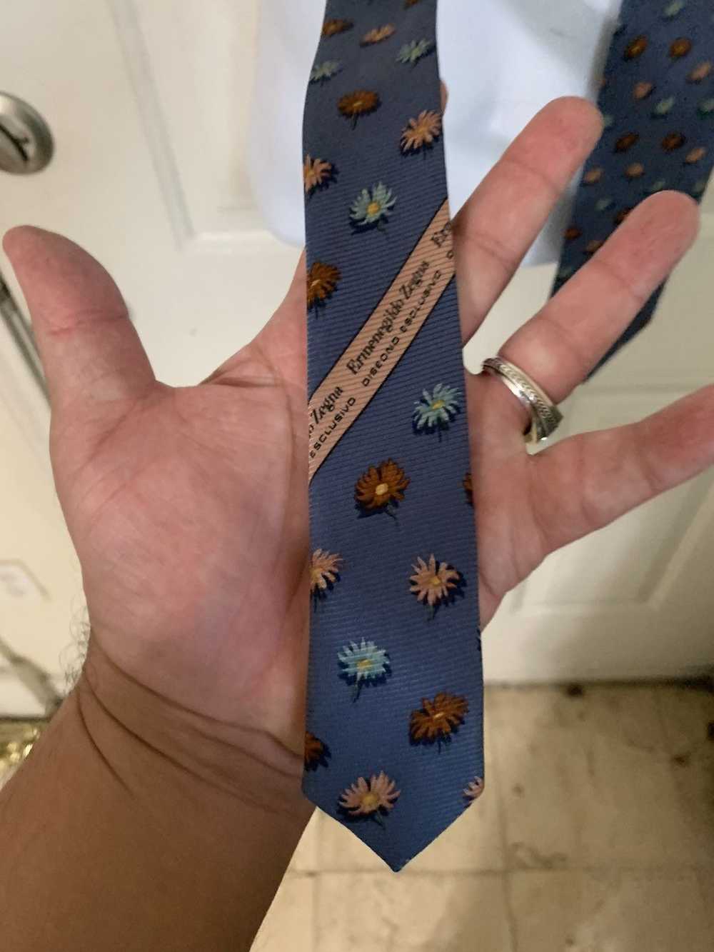 Ermenegildo Zegna Floral Silk tie - image 5