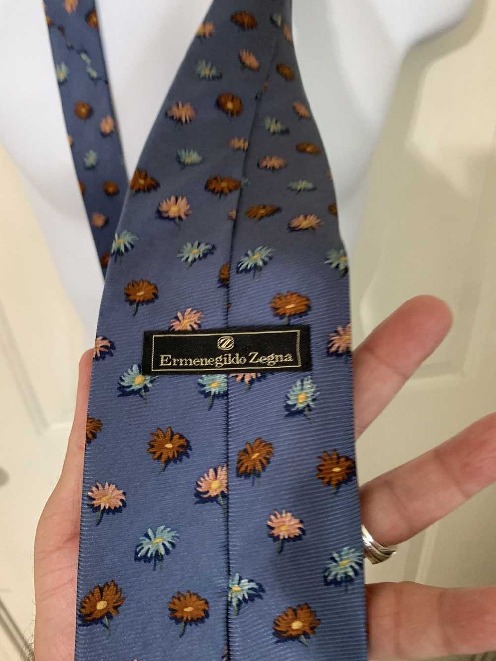 Ermenegildo Zegna Floral Silk tie - image 9