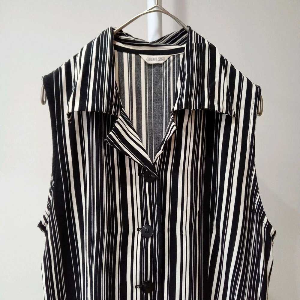 CINEMA CLUB 【M】 Sleeveless Shirt Stripe Pattern E… - image 4