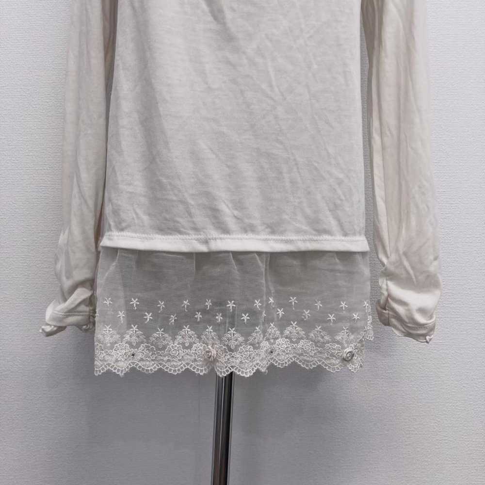 axes femme Cut-Sleeve T-shirt M Floral Lace Frill… - image 5