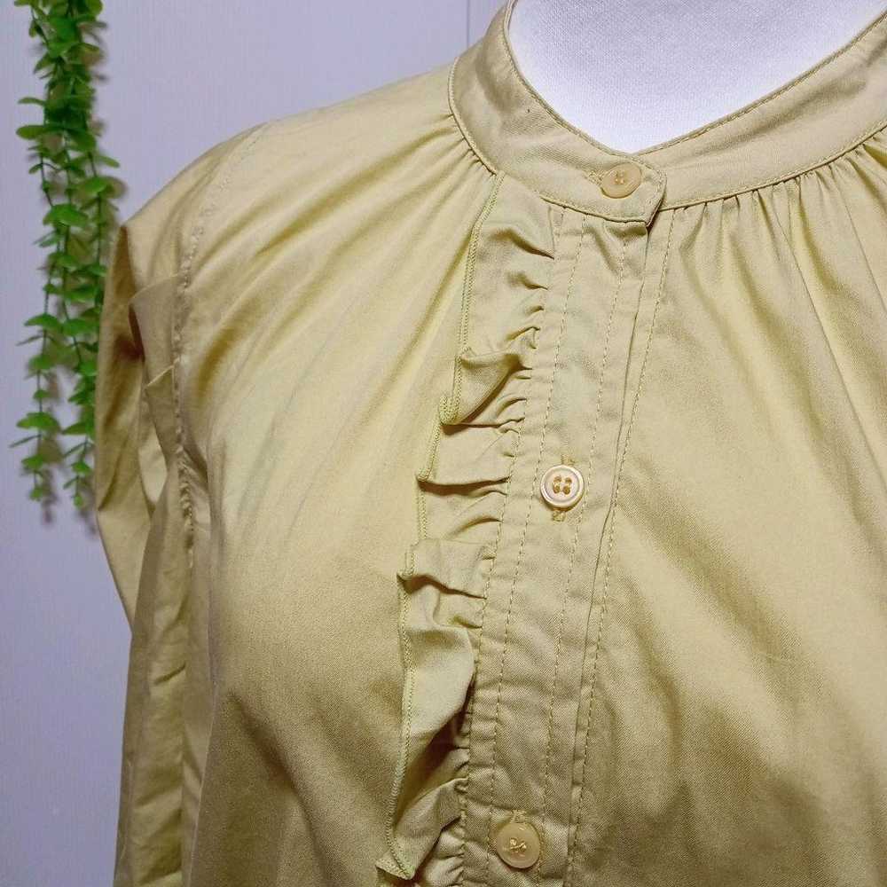 a706 Elgana blouse size 38 in green with frills a… - image 3