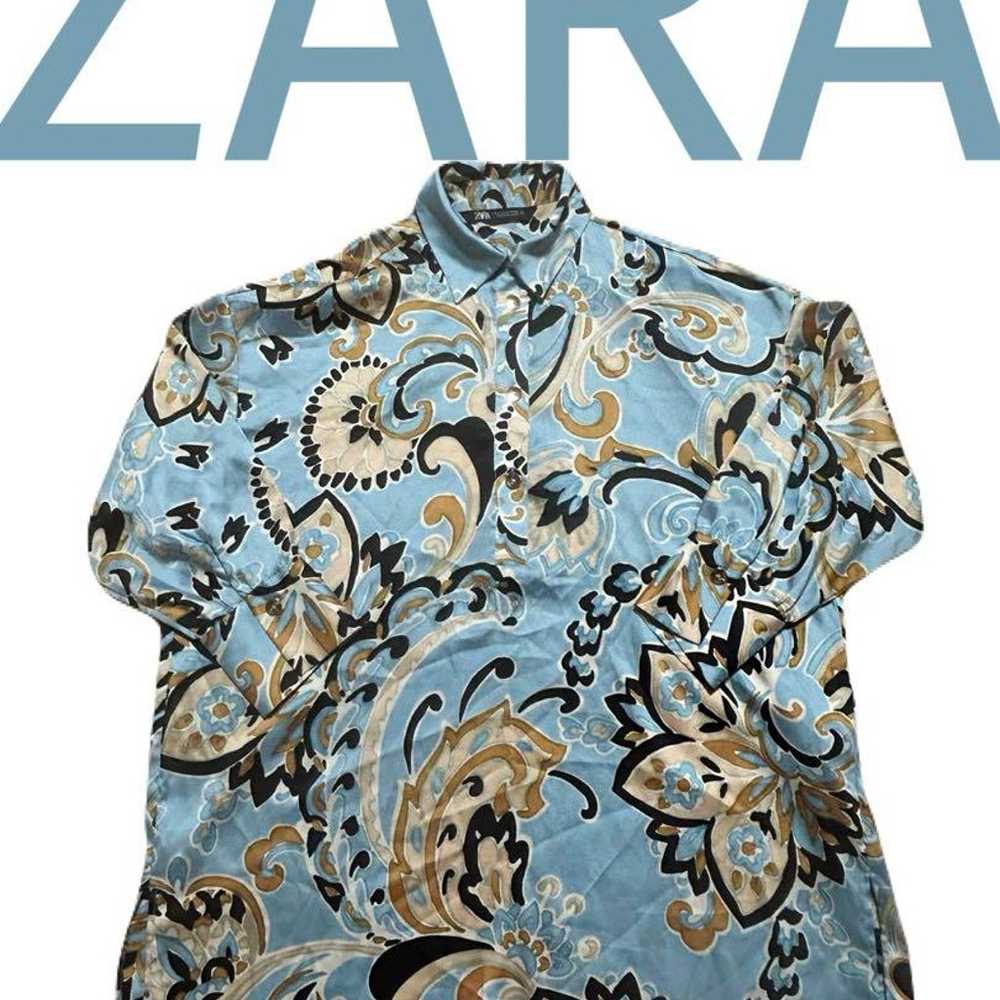 Brand new Zara satin shirt in light blue, regular… - image 1