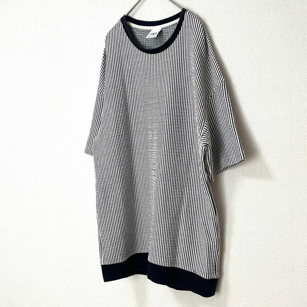 ZARA soccer stripe cut and sewn t-shirt, cotton b… - image 4