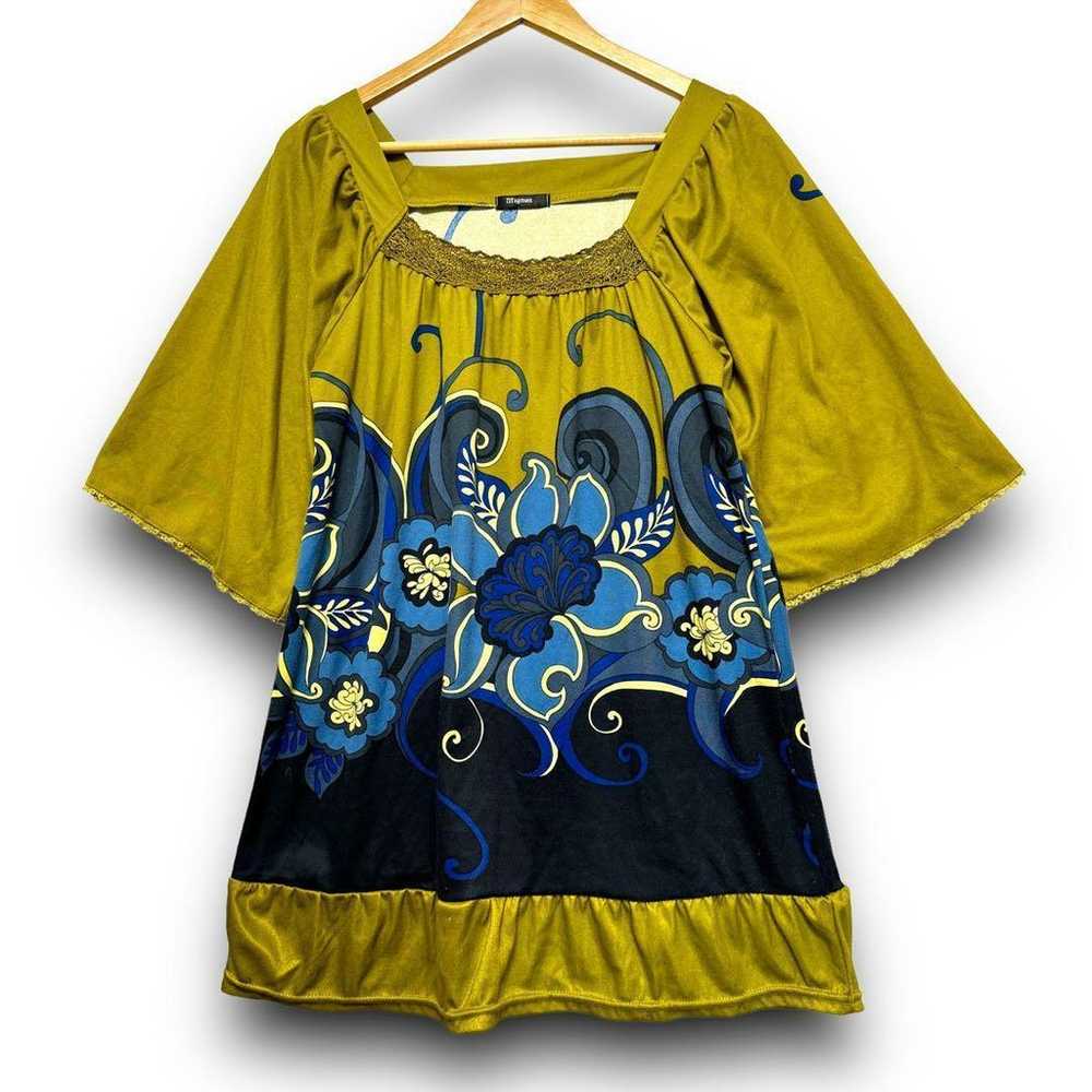 Minion Retro Floral Cute 5-minute Sleeve Tunic M … - image 2