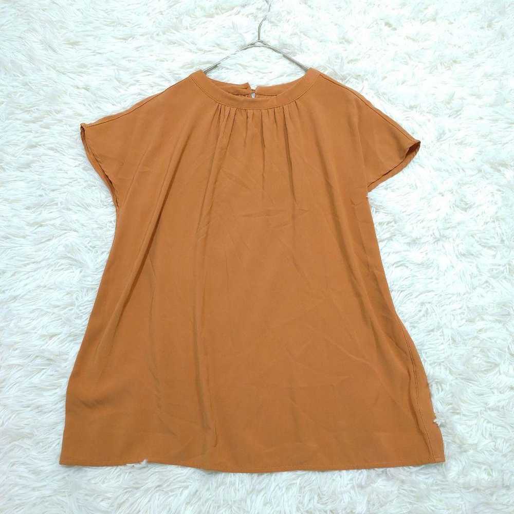 Elgana Short-Sleeve Top Blouse French Sleeve Oran… - image 1