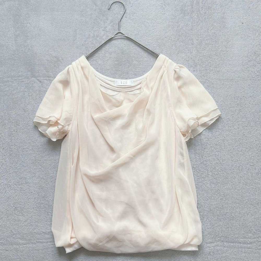 【Vintage】(M) Plain Top Chiffon Blouse Frill Women… - image 1