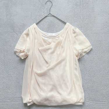 【Vintage】(M) Plain Top Chiffon Blouse Frill Women… - image 1