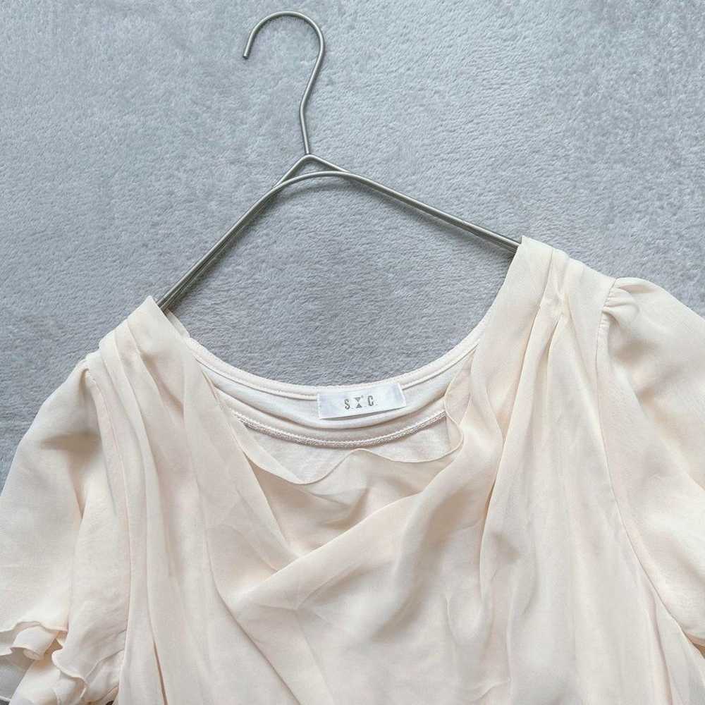 【Vintage】(M) Plain Top Chiffon Blouse Frill Women… - image 2