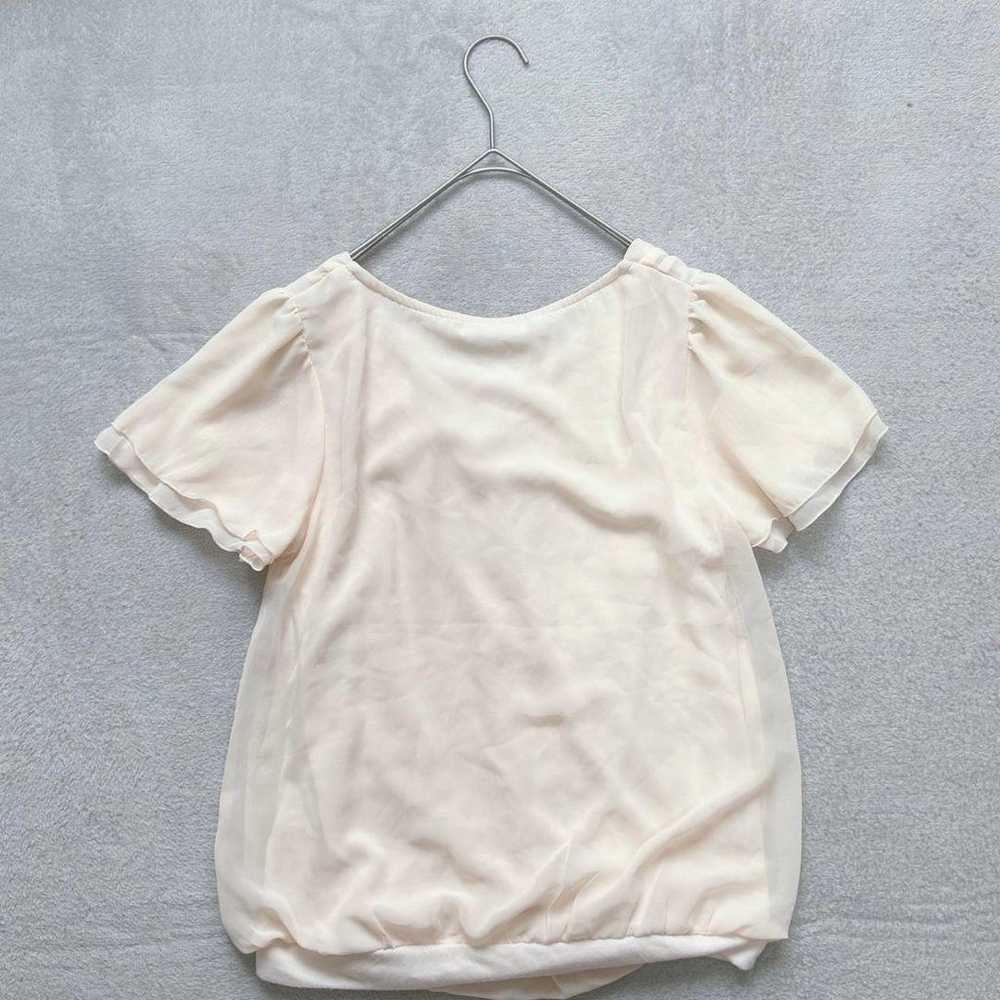 【Vintage】(M) Plain Top Chiffon Blouse Frill Women… - image 3