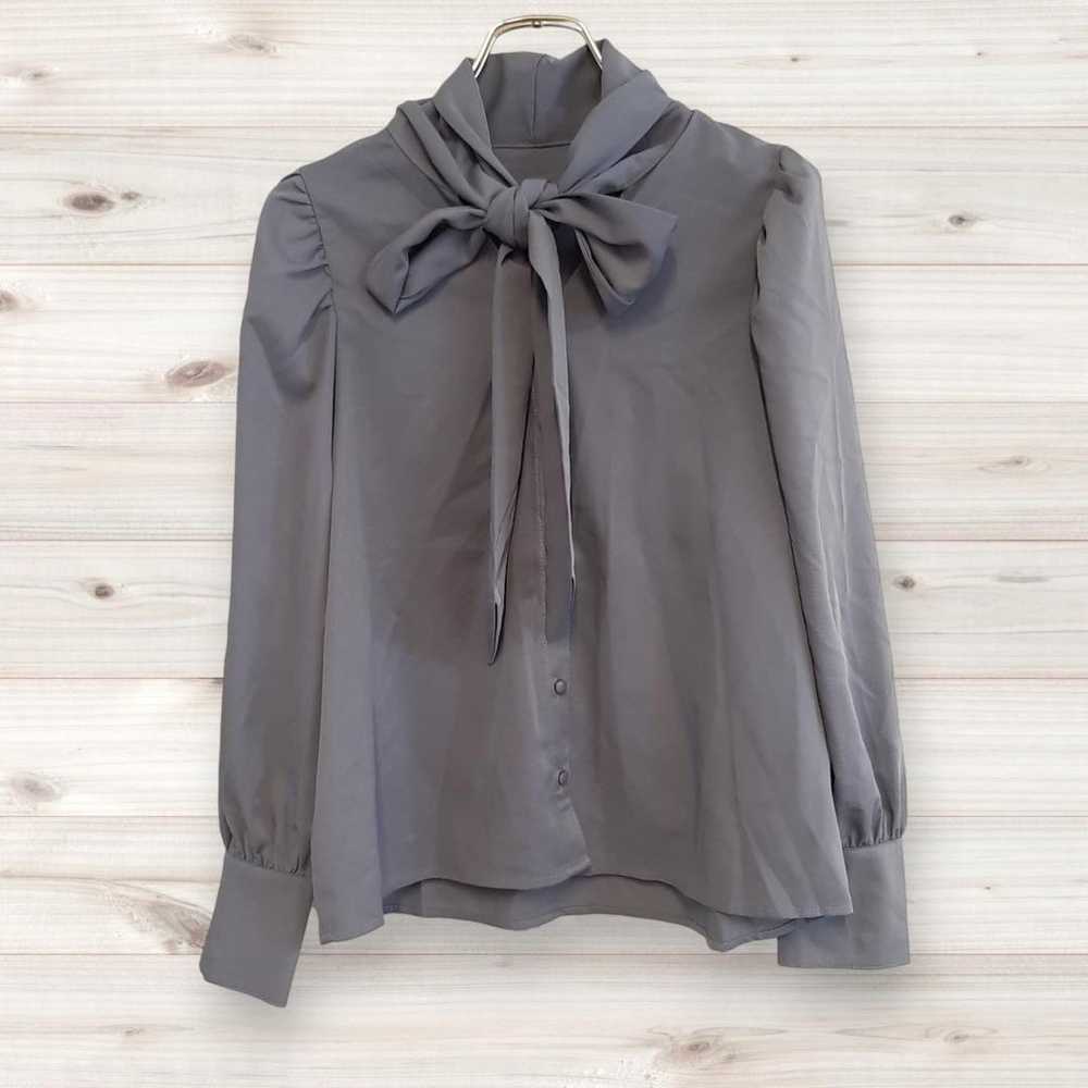 O393【Grail】GRL Long-sleeved Blouse (M) Shirt Ribb… - image 1