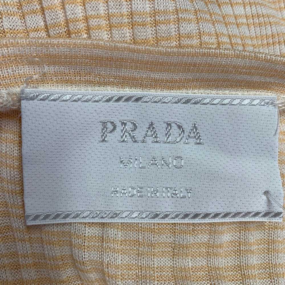 Prada Beige Cream Stripe Cotton Short Sleeve Pull… - image 4