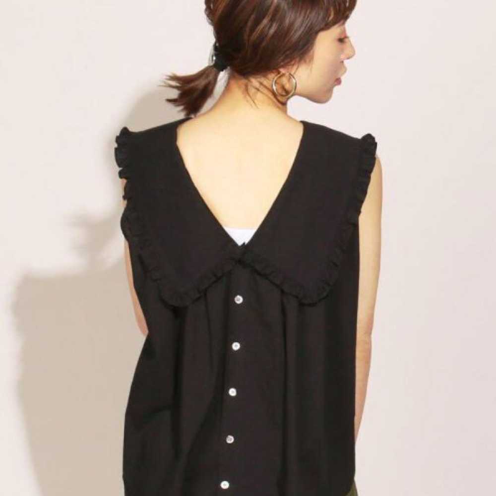 Nolley's Frill V-neck 2-way Blouse Black - image 5