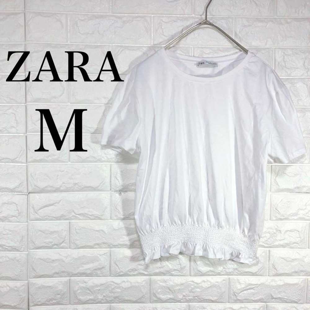 a835 ZARA Zara Short Sleeve Cut-sleeve T-shirt Wh… - image 1