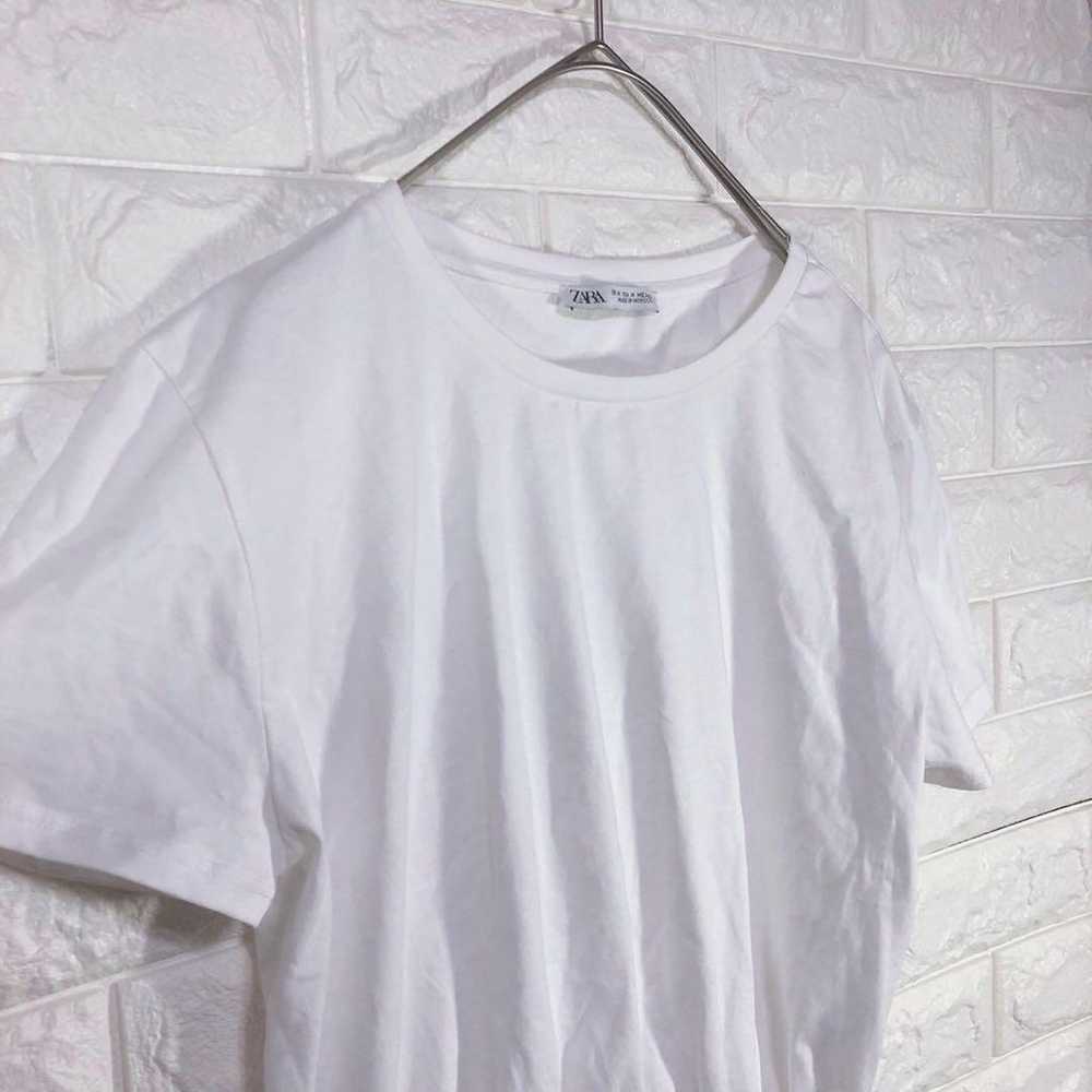 a835 ZARA Zara Short Sleeve Cut-sleeve T-shirt Wh… - image 3