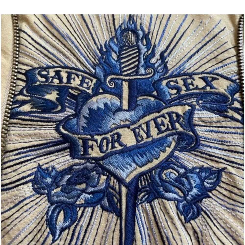 Safe Sex Forever  Iconic print embroidered Jean P… - image 10