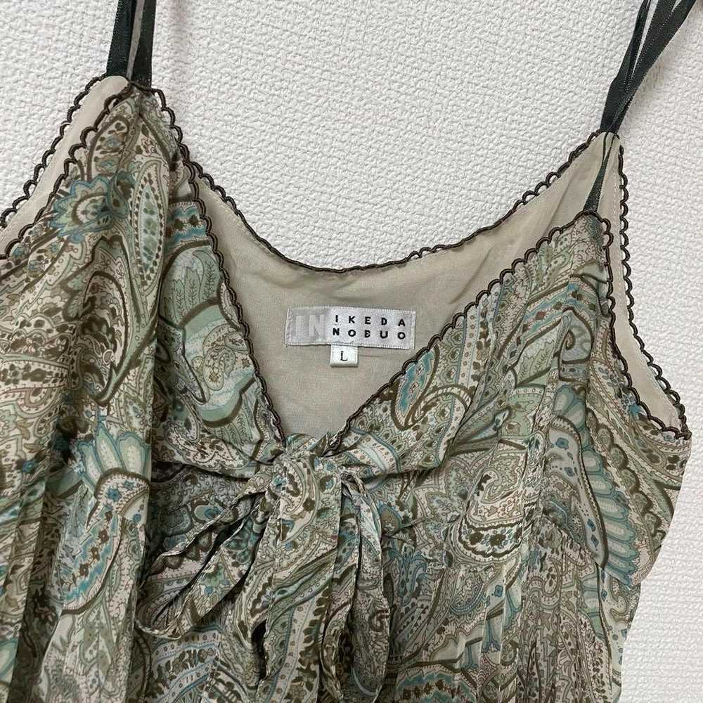 Ikeda Nobuo Camisole L Pattern flashy Green - image 4