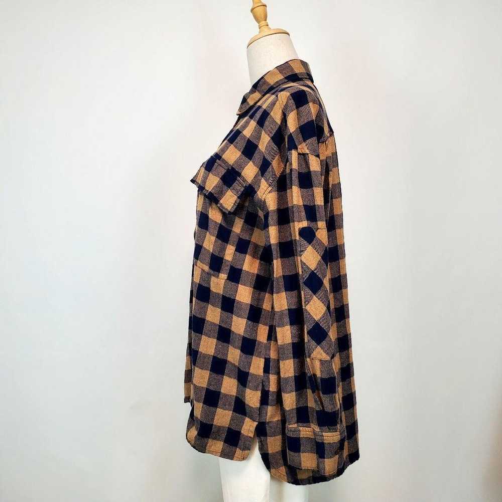 ZARA Zara (L) Black Brown Check Pattern Long Slee… - image 3